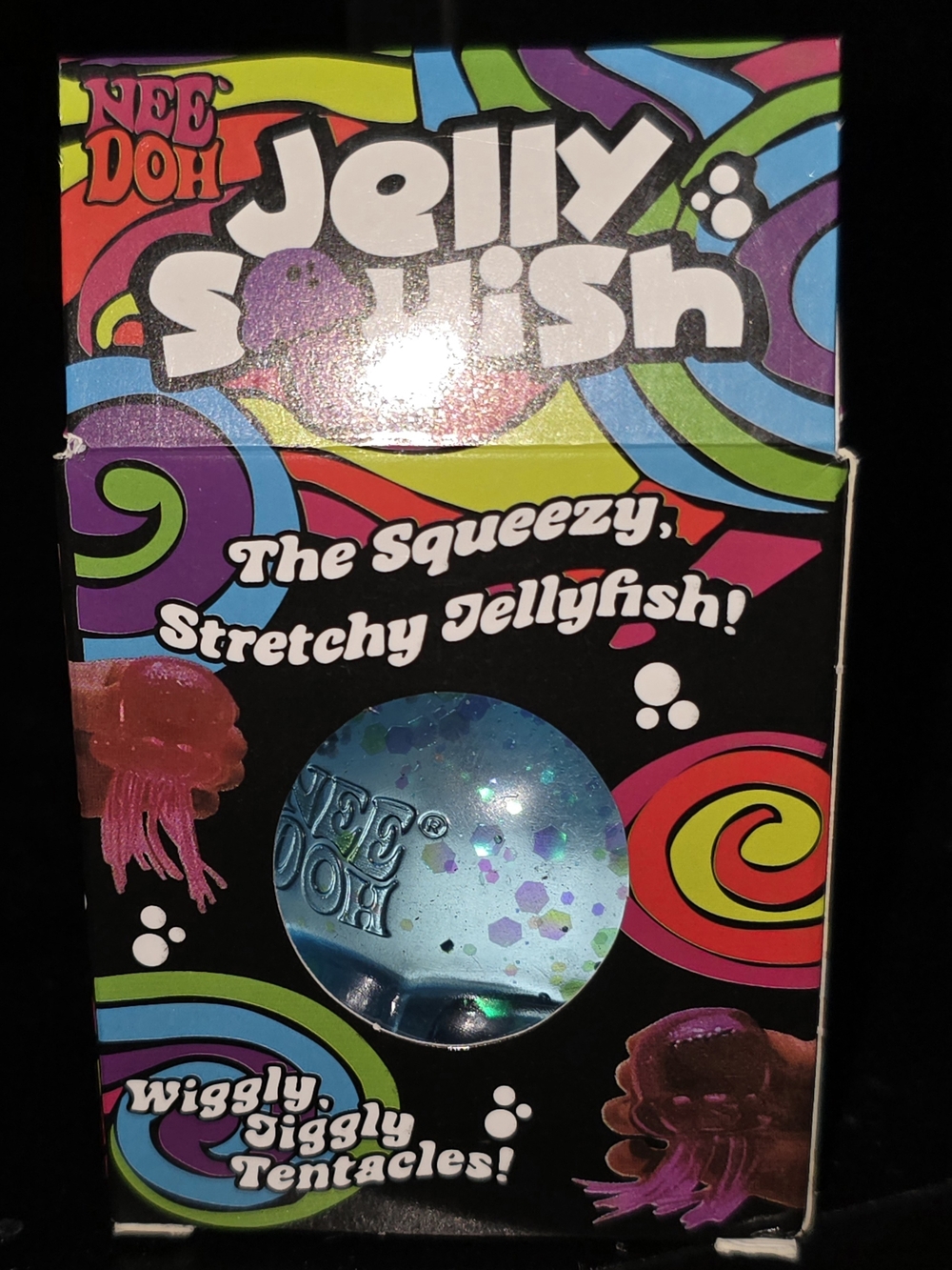 NeeDoh Jelly Squish Squeezy Jellyfish Stress Ball - Blue Glitter